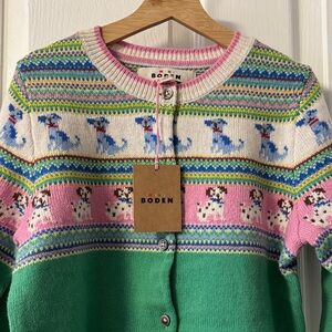 Mini Boden Multicolor Dog Pattern Sweater 8-9Y